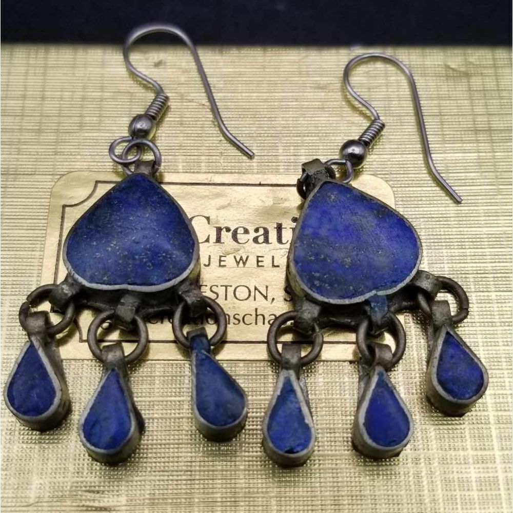 Starfire tribal sterling silver native earrings E0175